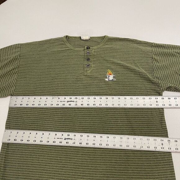 Copa Banana Y2K Green Stripe VTG Single Stitch Coffee T-Shirt Size XL - Picture 6 of 8
